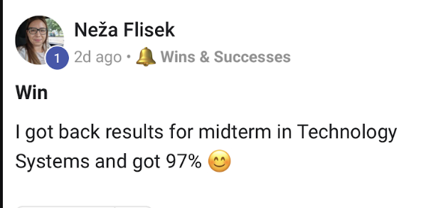 Neza got 97% on her midterm