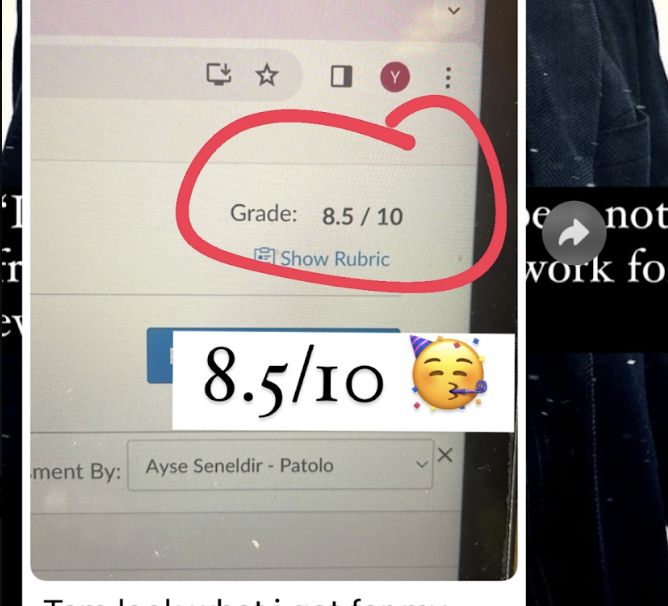 Learner scoring 8.5 out of 10