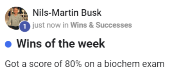 Learner scored 80% on a biochem exam